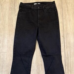 Old Navy Kicker Boot Cut High Rise Black Jeans 8 Tall